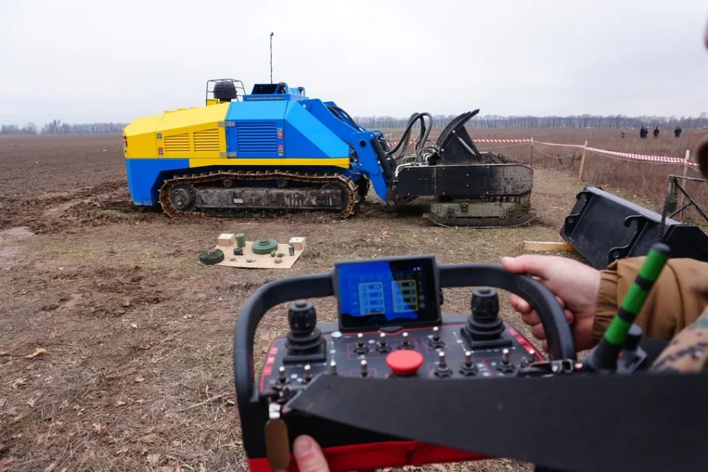 Remotely controlled demining system “Germina” in operation
