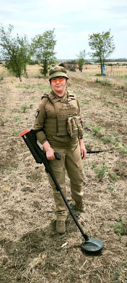 Tetiana conducts quality control of demining in Dnipropetrovsk region