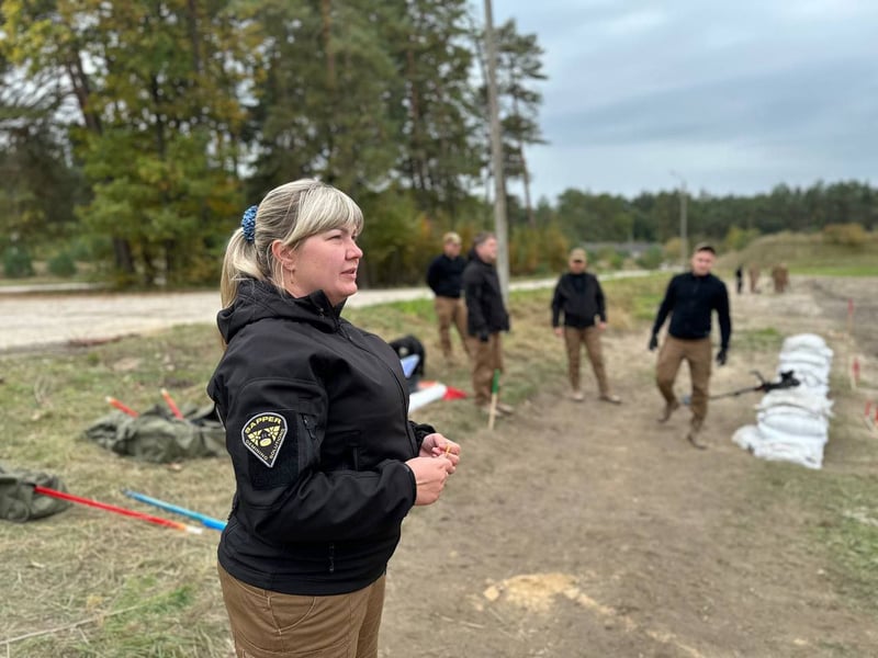 Tetiana and her team demining Kharkiv region